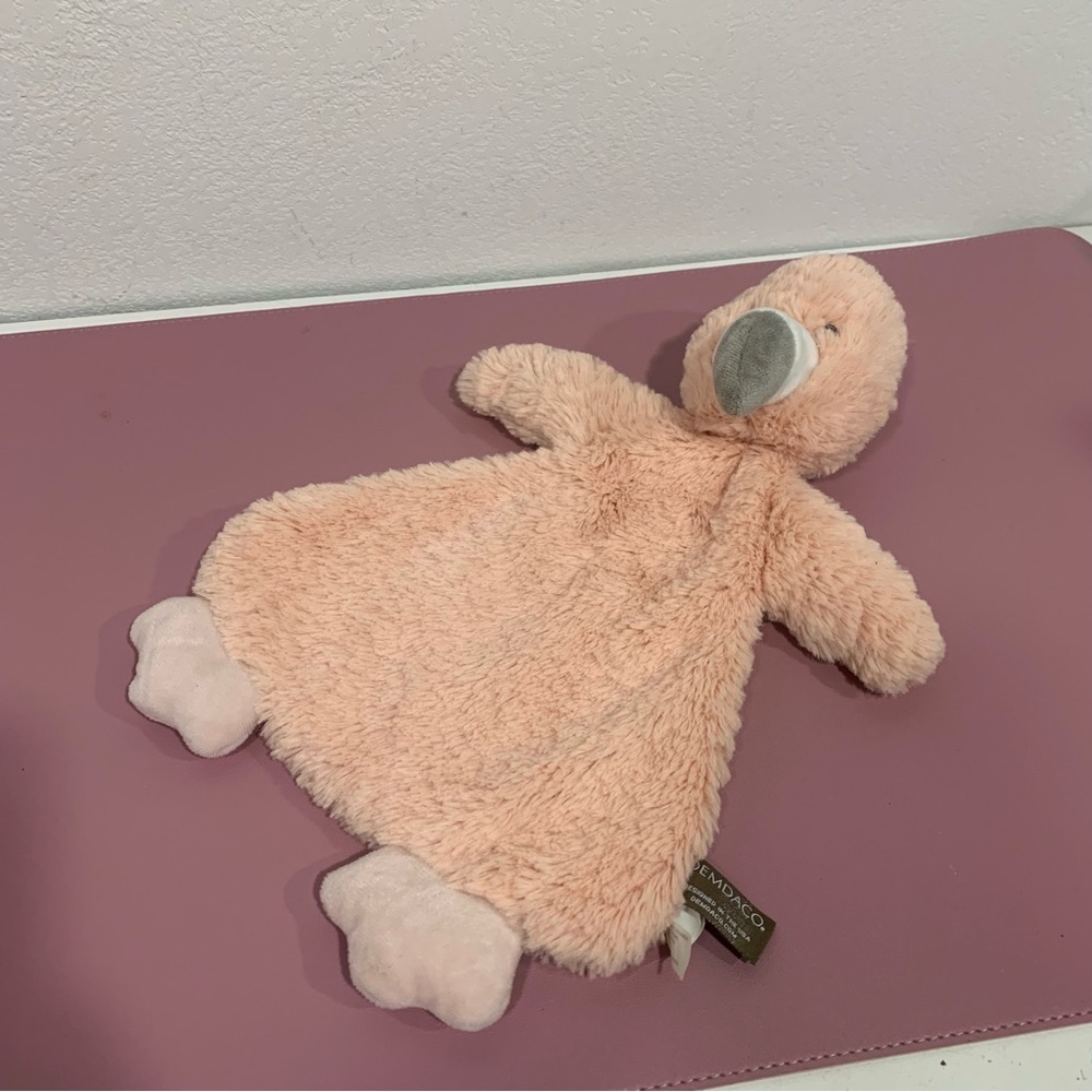 Demdaco Flamingo Bird Pink Minky Baby Lovey Security Blanket Rattle Soft Plush